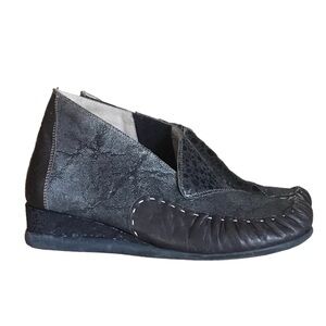 Jan Jansen Leather Wedge Booties